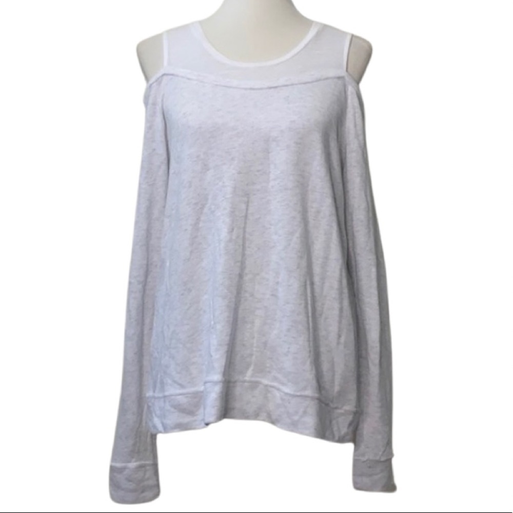 GENERATION LOVE White Grey ColdShoulder Sweatshirt